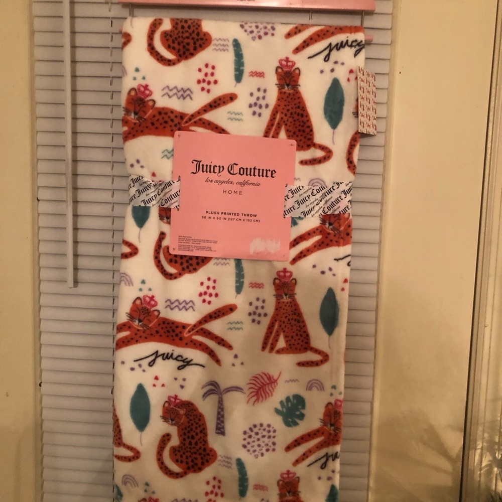 Juicy Couture Leopard Print Throw Blanket